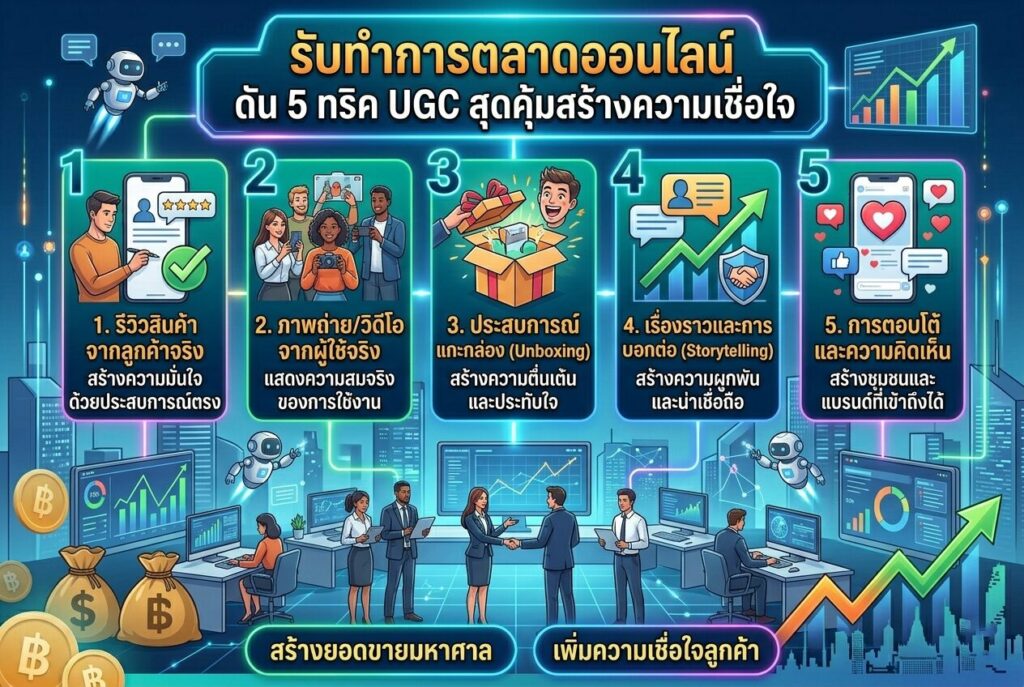 รับทำการตลาดออนไลน์, UGC, อินฟลูเอนเซอร์, รีวิวสินค้า, สร้างแบรนด์