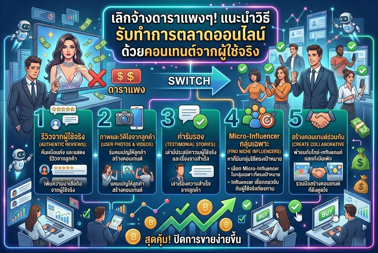 รับทำการตลาดออนไลน์ - เลิกจ้างดาราแพงๆ แนะนำวิธี รับทำการตลาดออนไลน์ ด้วยคอนเทนต์จากผู้ใช้จริง ดัน 5