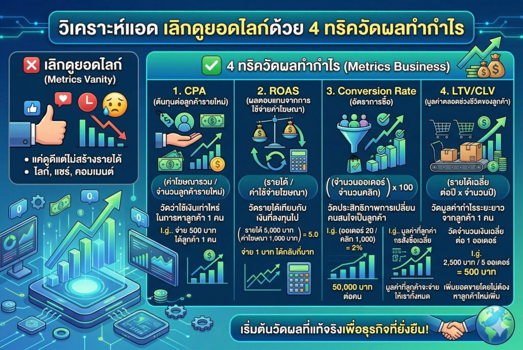 วิเคราะห์แอด, ค่าวัด Facebook ads, ยิงแอดเฟสบุ๊ค, การตลาดออนไลน์, ตัวจัดการโฆษณา