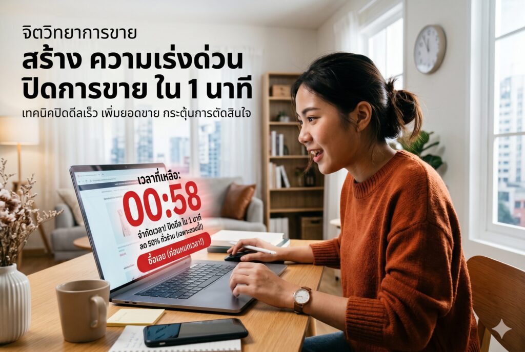 ความเร่งด่วน, จิตวิทยาการขาย, ปิดการขาย, การตลาดออนไลน์, เพิ่มยอดขาย