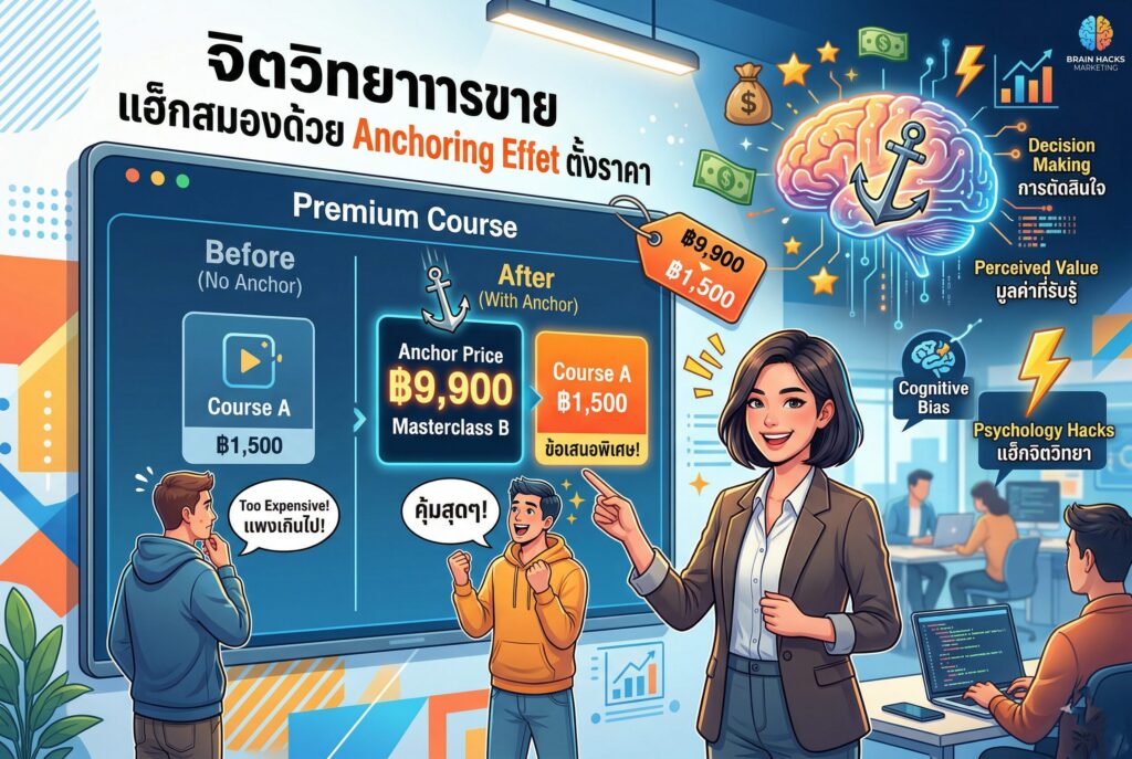 จิตวิทยาการขาย, การตลาดออนไลน์, Anchoring Effect, ตั้งราคา, เพิ่มยอดขาย