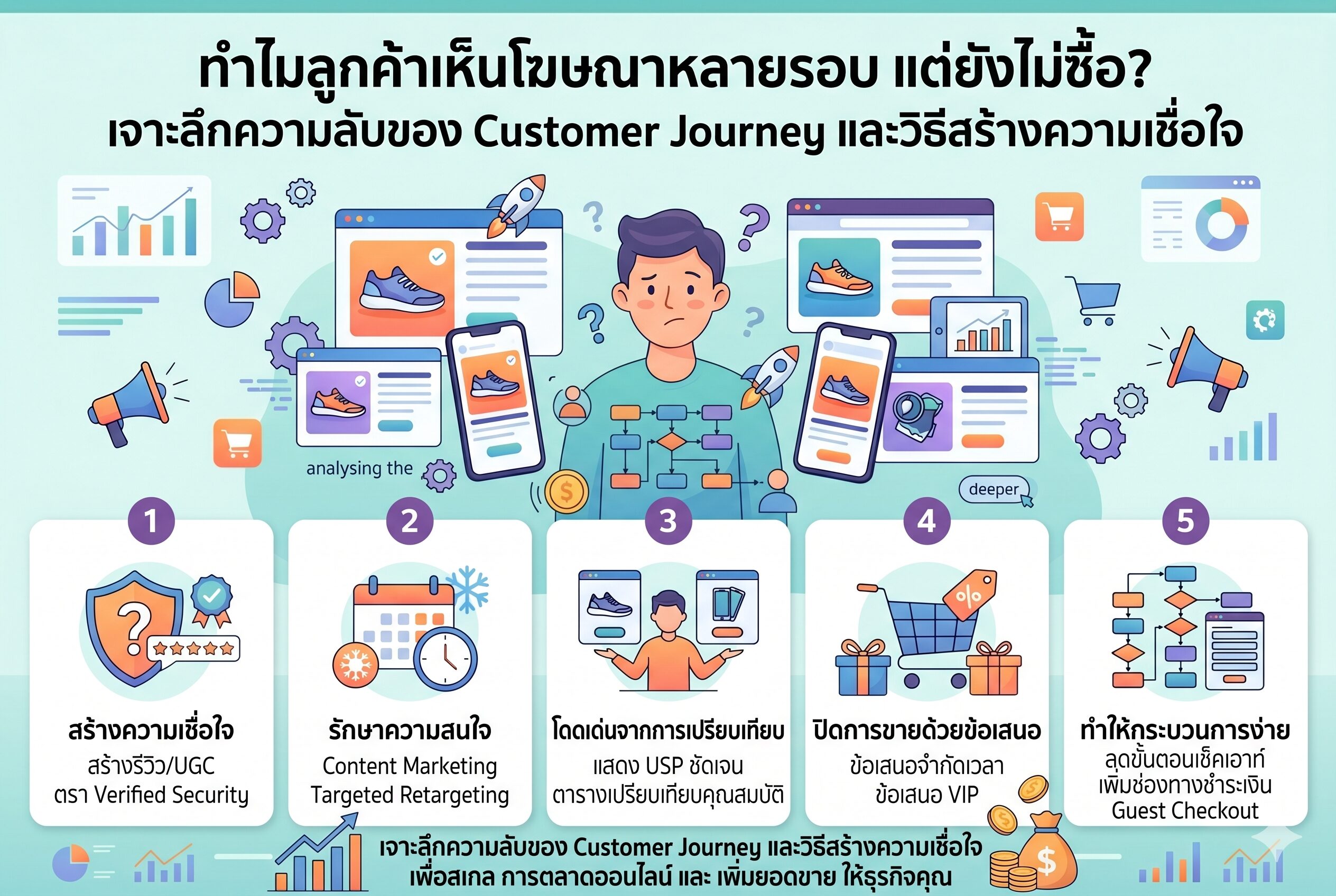 ลูกค้าเห็นโฆษณาหลายรอบ - ทำไม ลูกค้าเห็นโฆษณาหลายรอบ แต่ยังไม่ซื้อ เจาะลึกความลับของ Customer Journey