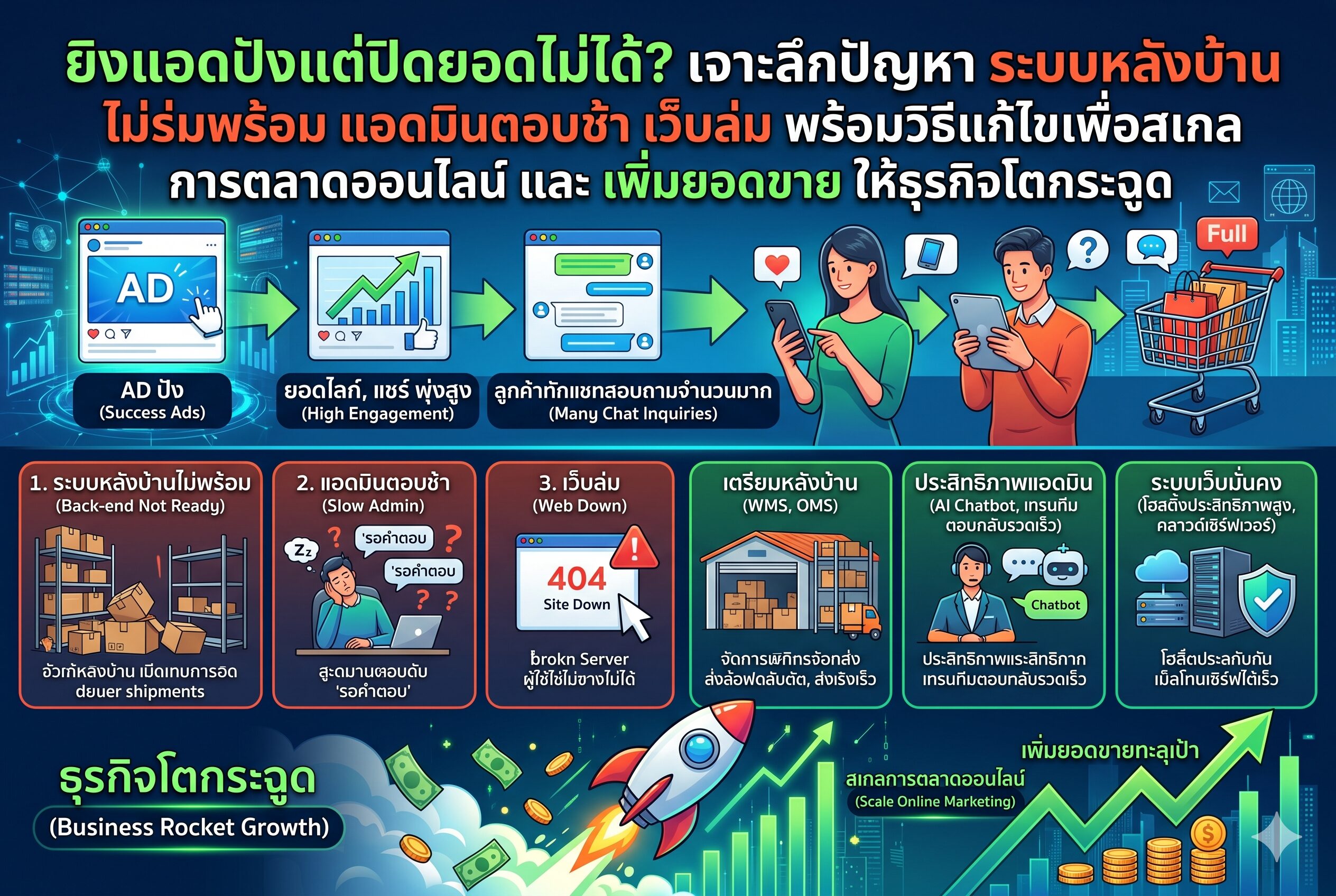ระบบหลังบ้าน - ยิงแอดปังแต่ปิดยอดไม่ได้ เจาะลึกปัญหา ระบบหลังบ้าน ไม่พร้อม
