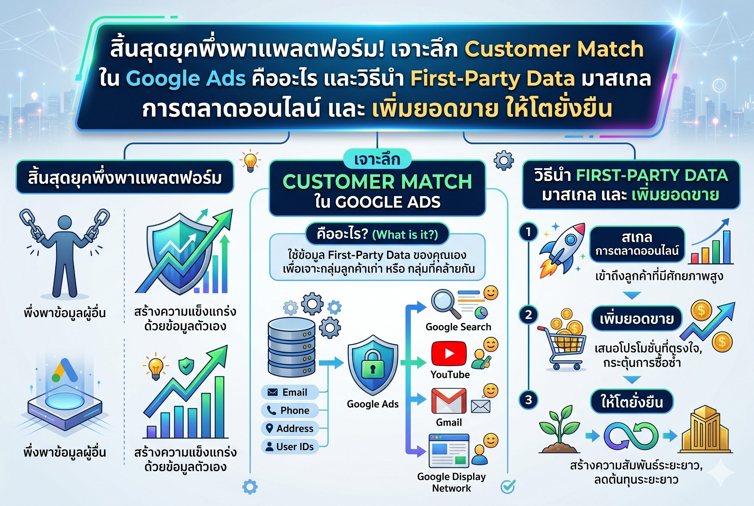 Customer Match ใน Google Ads คืออะไร - สิ้นสุดยุคพึ่งพาแพลตฟอร์ม เจาะลึก Customer Match ใน Google Ads