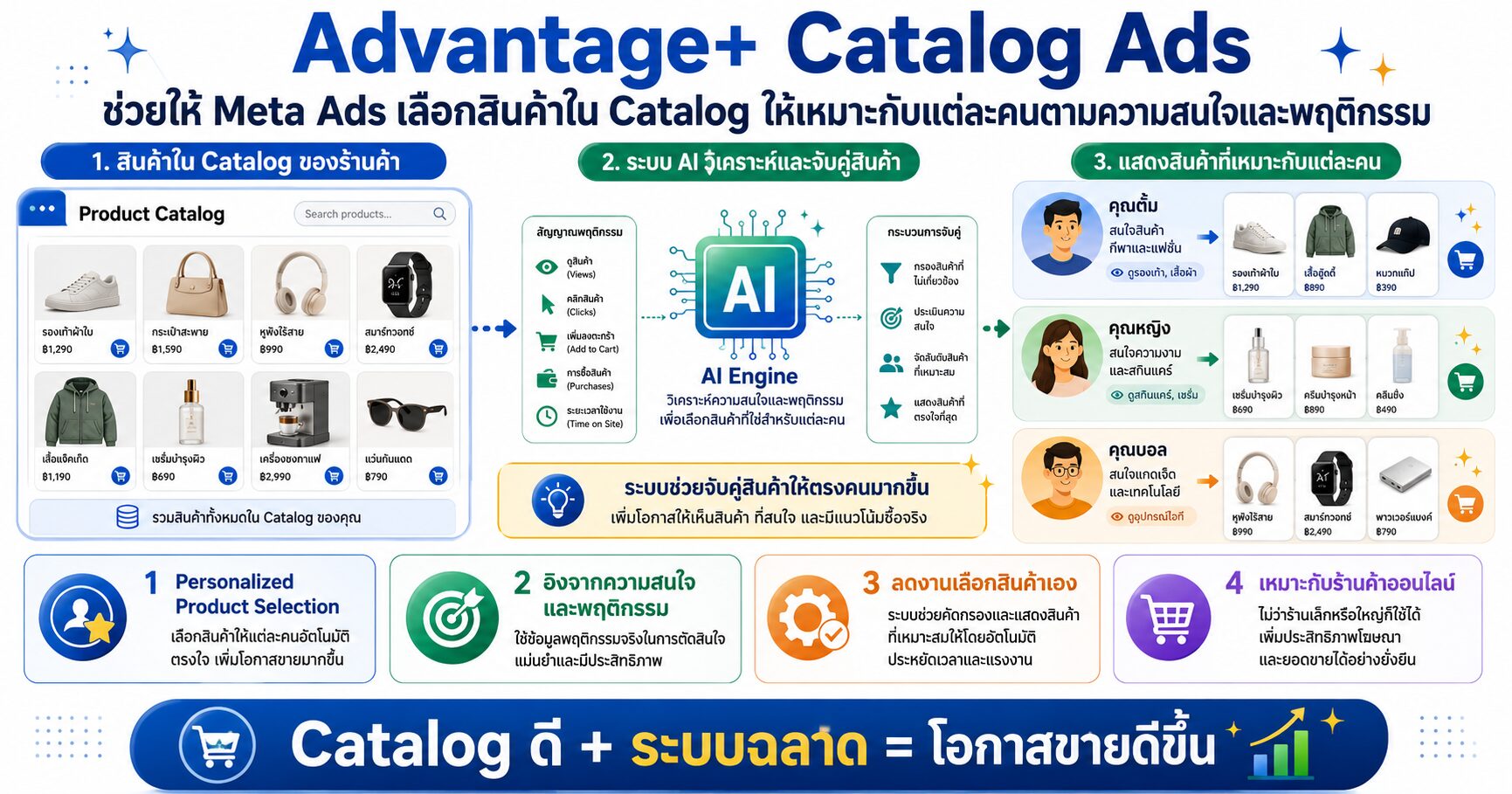 Advantage+ Catalog Ads สำหรับร้านค้าออนไลน์ Meta Catalog Ads และ Dynamic Product Ads