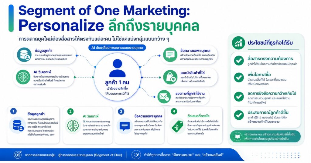 Segment of One Marketing, Personalized Marketing, AI Personalization, Customer Data, การตลาดเฉพาะบุคคล