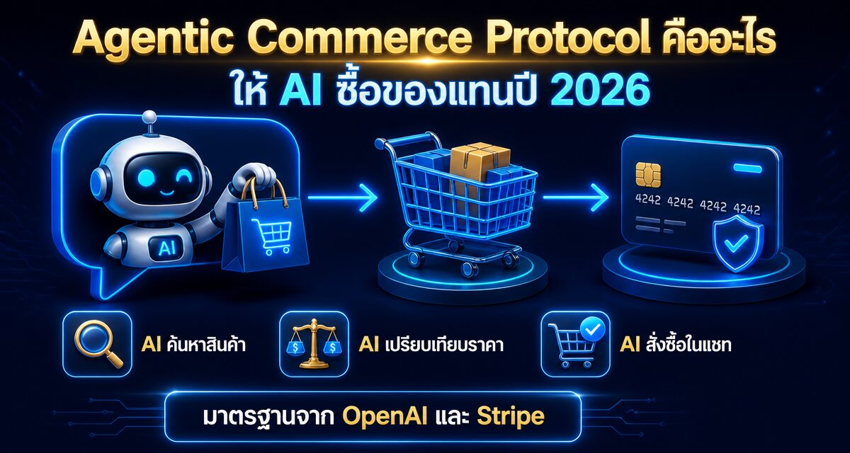 Agentic Commerce Protocol คืออะไร ให้ AI ซื้อของแทนปี 2026 1 Agentic Commerce Protocol ระบบให้ AI Agent ซื้อของแทนลูกค้าปี 2026