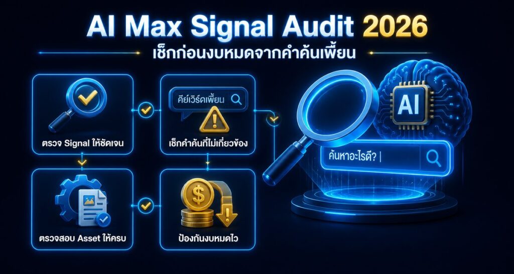 AI Max Signal Audit 2026: เช็กก่อนงบหมดจากคำค้นเพี้ยน