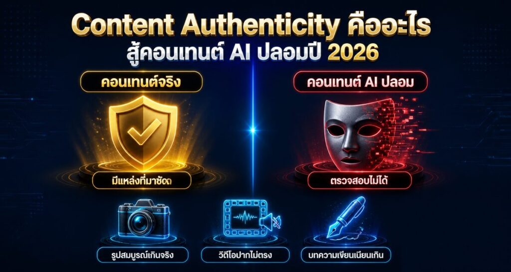Content Authenticity คืออะไร: สู้คอนเทนต์ AI ปลอมปี 2026