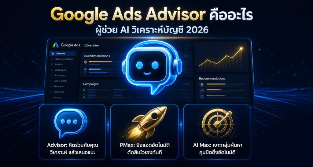 Google Ads Advisor คืออะไร: ผู้ช่วย AI วิเคราะห์บัญชี 2026