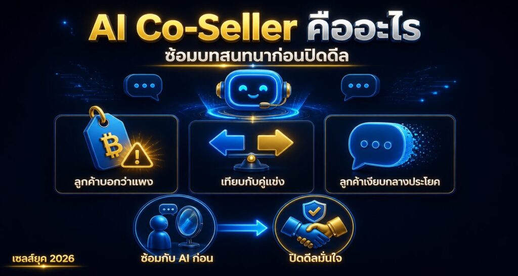 AI Co-Seller คืออะไร: ผู้ช่วยขายซ้อมบทสนทนาก่อนปิดดีล 2026