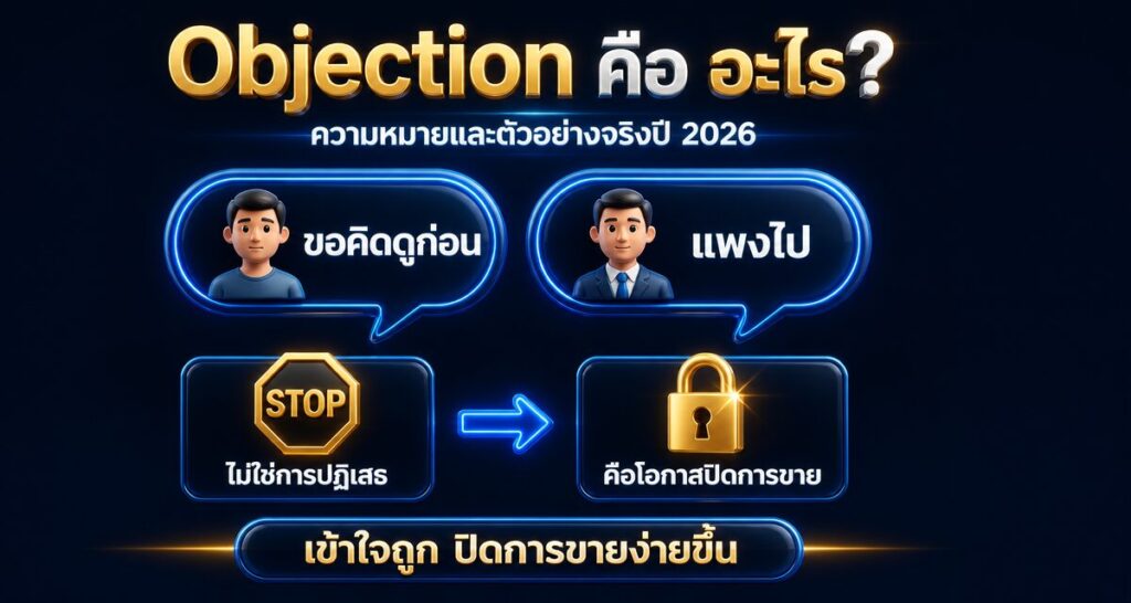 Objection คือ อะไร? ความหมายและตัวอย่างจริงในการขาย 2026