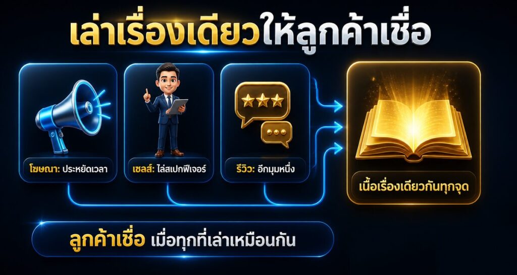 Narrative Consistency Selling: เล่าเรื่องเดียวให้ลูกค้าเชื่อ