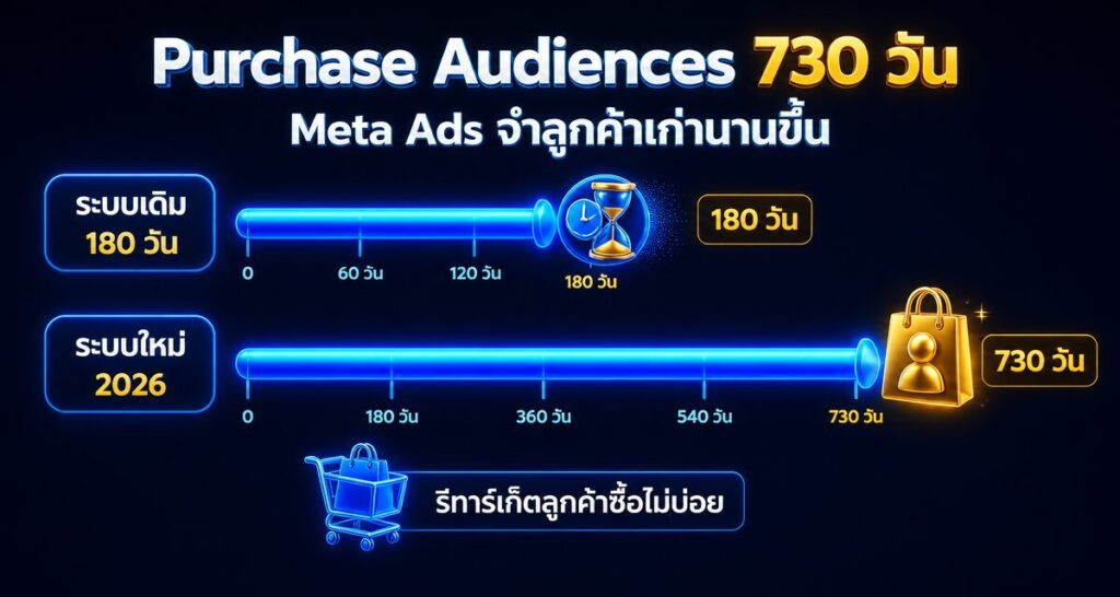 Purchase Audiences 730 วัน: Meta Ads จำลูกค้าเก่านานขึ้น